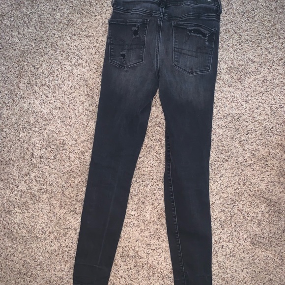 Size: 6, black washed/ripped hi rise jeggings - Picture 2 of 3